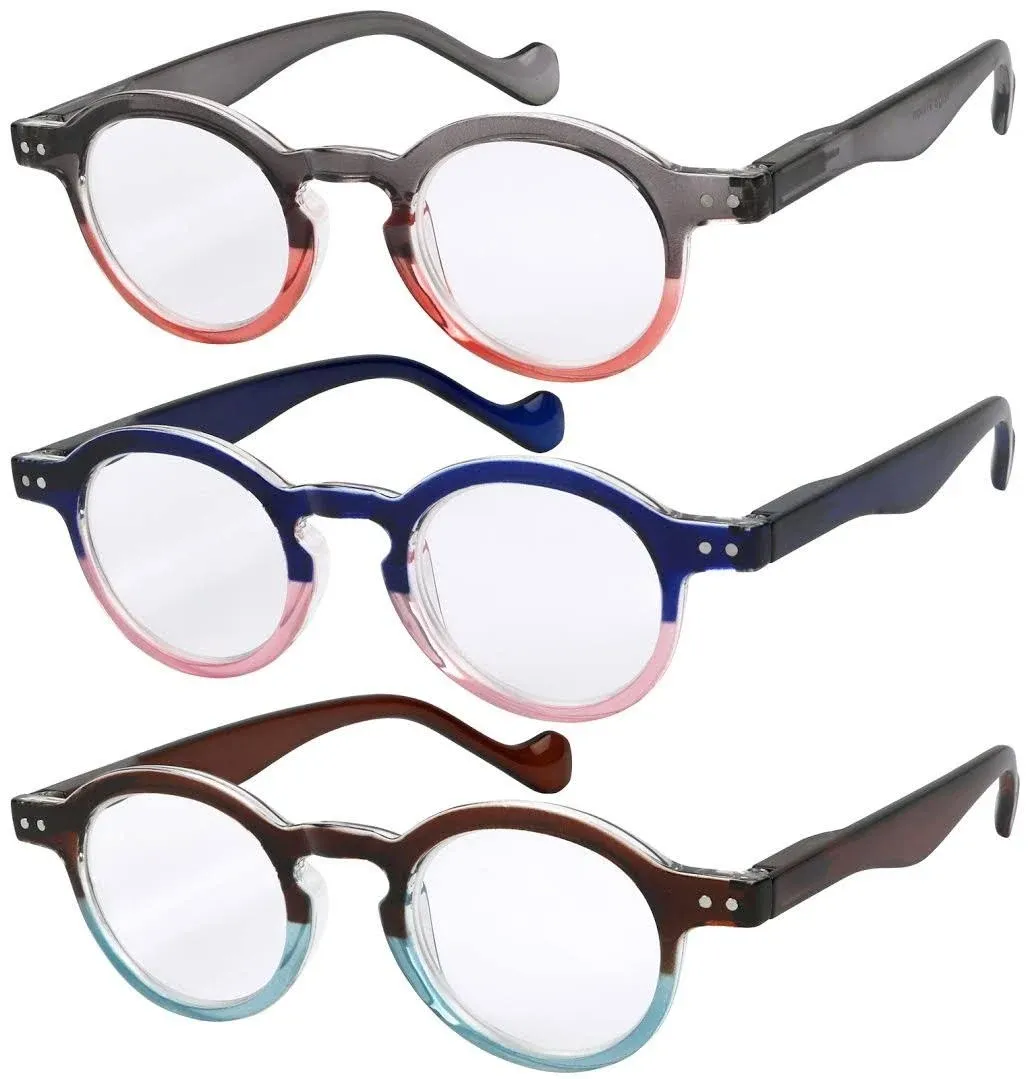 Reading Glasses 3 Pairs Fashion Springe Hinge Readers Glasses for Reading Men