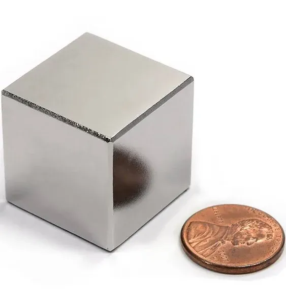 CMS Magnetics 1-Inch Neodymium Cube Magnet | Strong NdFeB Rare Earth Magnet with Triple Ni-Cu-Ni Coating | Durable & Powerful for Industrial, DIY & Educational Use, Safe Keeper Included