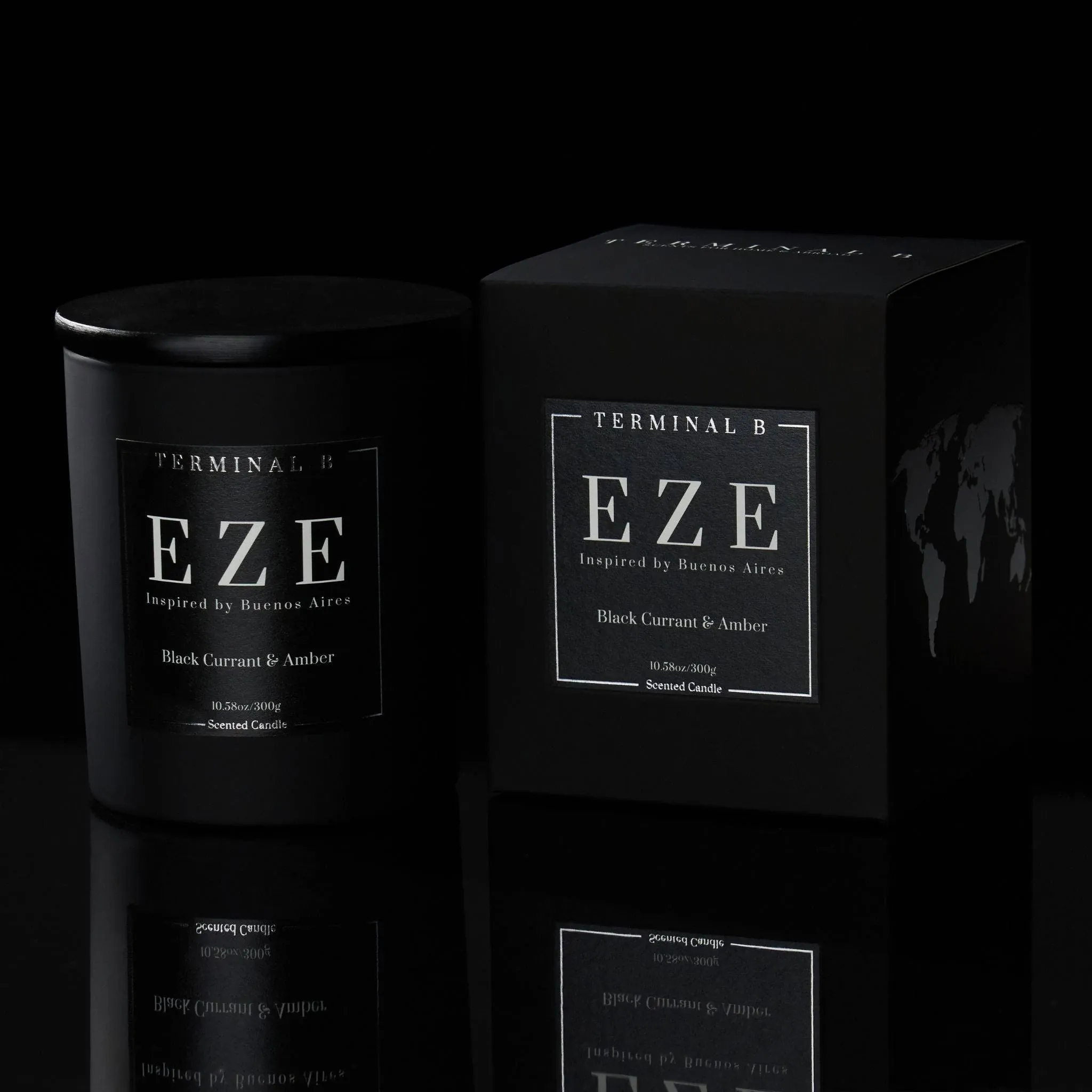 TERMINAL B Luxury Scented Candle, EZE - Buenos Aires: Black Currant & Amber, Travel Inspired Airport Coded Candle, 10.58 oz, 60 Hour Burn Time, Made in Los Angeles