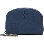 Steve Madden Blue Bjadez Matte Croco Women Coin &amp; Card Cases