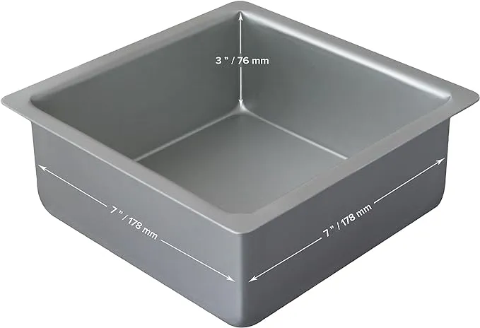 PME 7 x 7-Inch Square Cake Pan, Gray