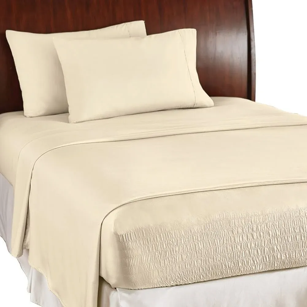 Collections Etc Bed TITE Soft Microfiber Sheet Set Full Ivory