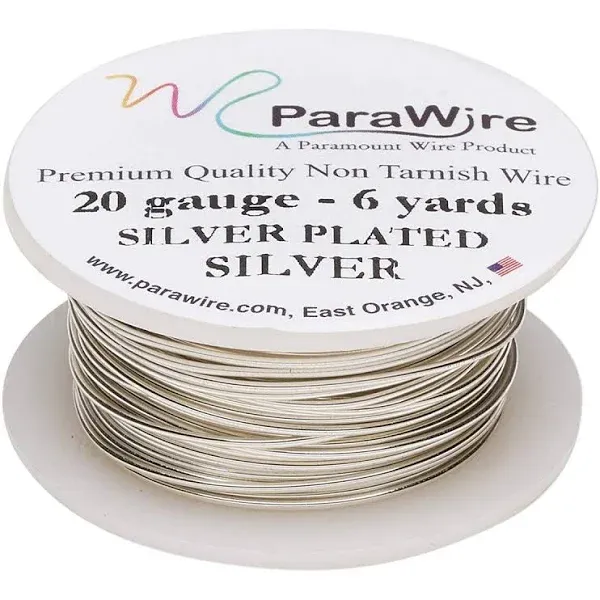 ParaWire Silver-Plated Copper Craft Wire 20-Gauge 6-Yards with Clear Protective Coating