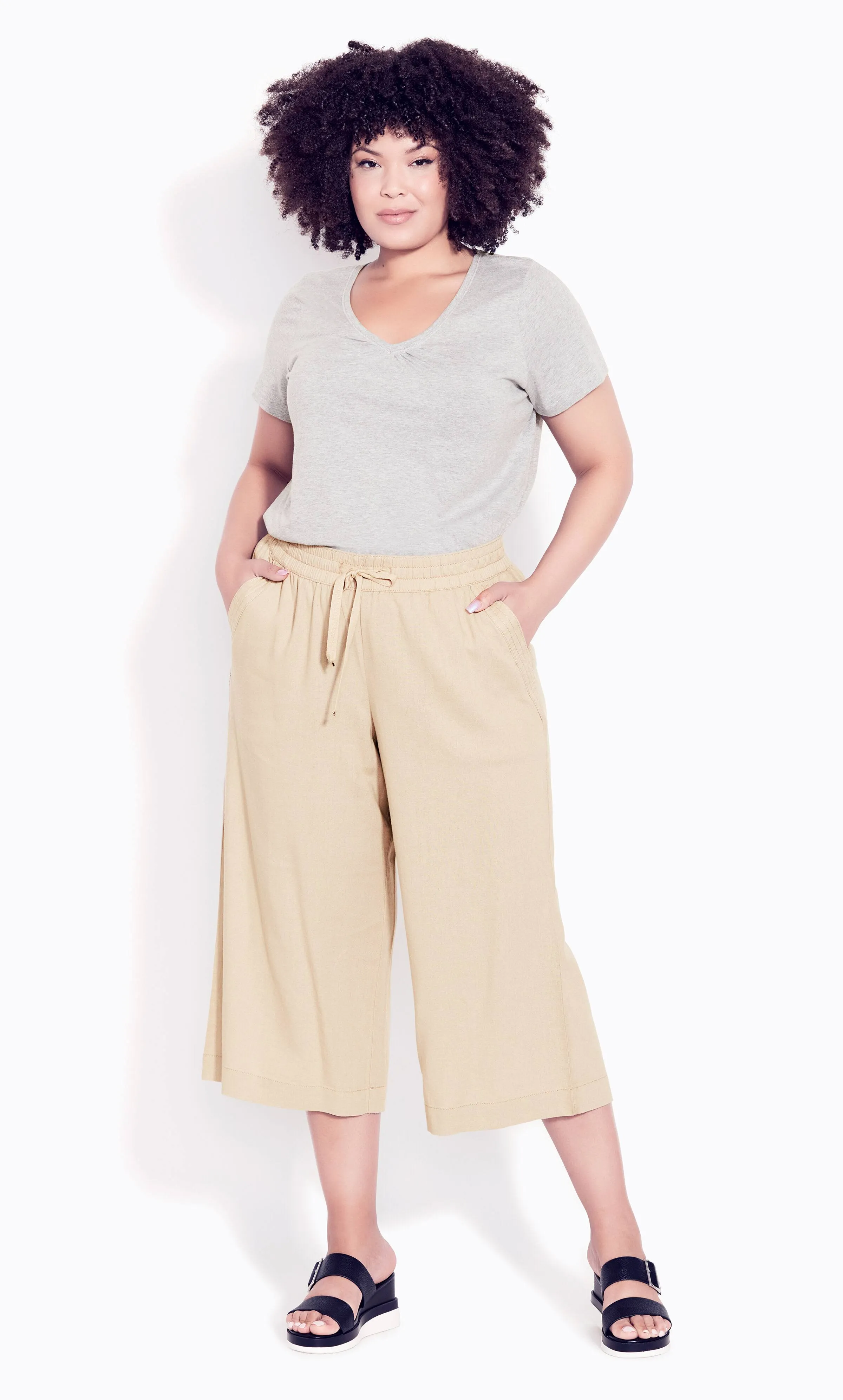 Evans Women's Plus Size Wide Leg Crop Pant