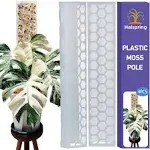 Haispring Plastic Moss Pole 4 Pcs Plant Stakes Extending to 62 Inch for Training Indoor Climbing Plants Such as Monstera to Grow Upwards-Use Plant