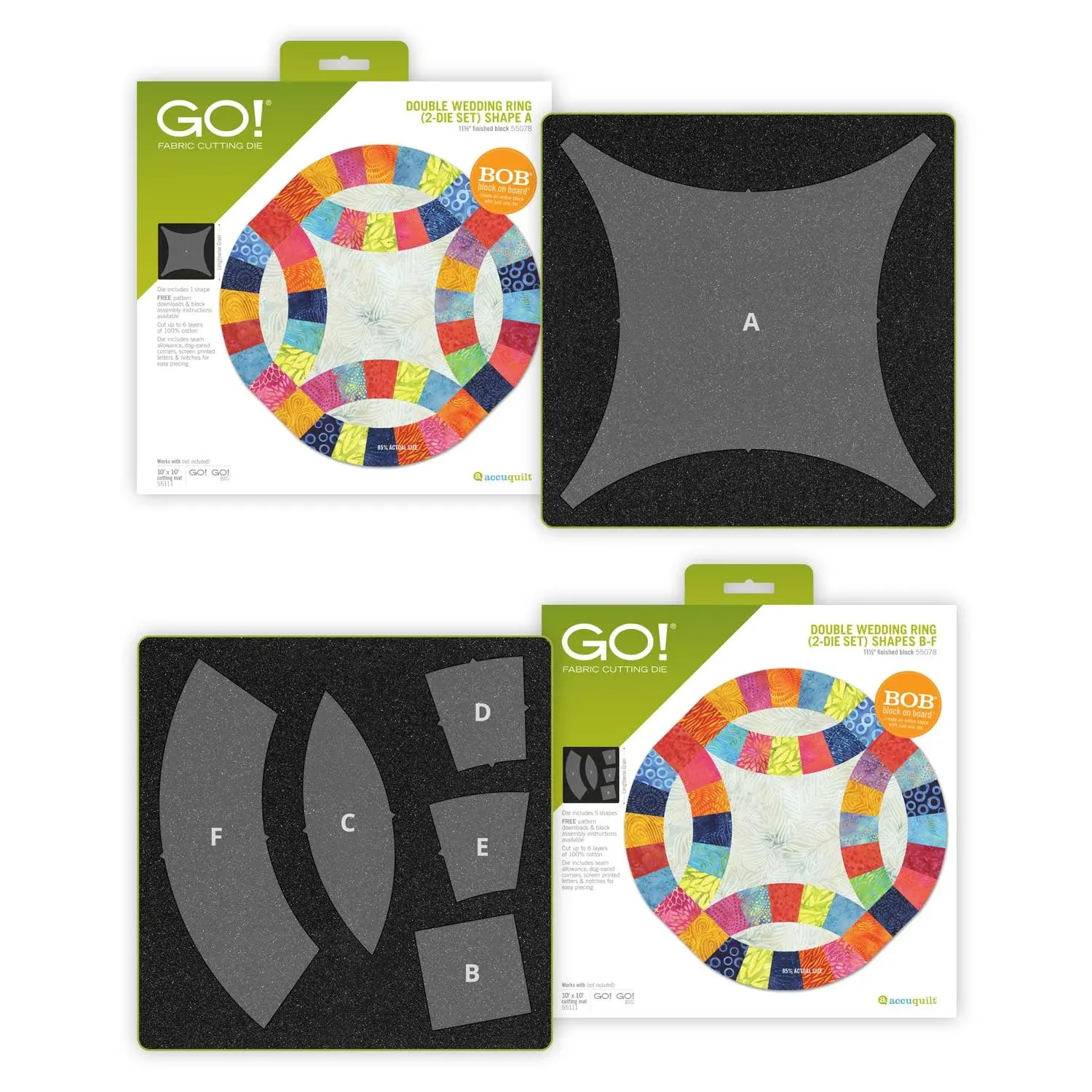 AccuQuilt GO! Double Wedding Ring Fabric Cutting Set