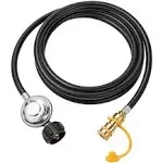 F271803 12ft Propane Heater Adapter Hose with Regulator,for Mr. Heater Big Buddy Indoor Outdoor Heater,3/8 inch Female Quick Connect x QCC1 Propane Tank Connection