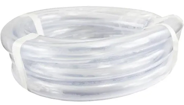 Duda Energy Clear Vinyl PVC Tubing 3/4" ID, 10 Foot Length, Flexible 63A Hardness