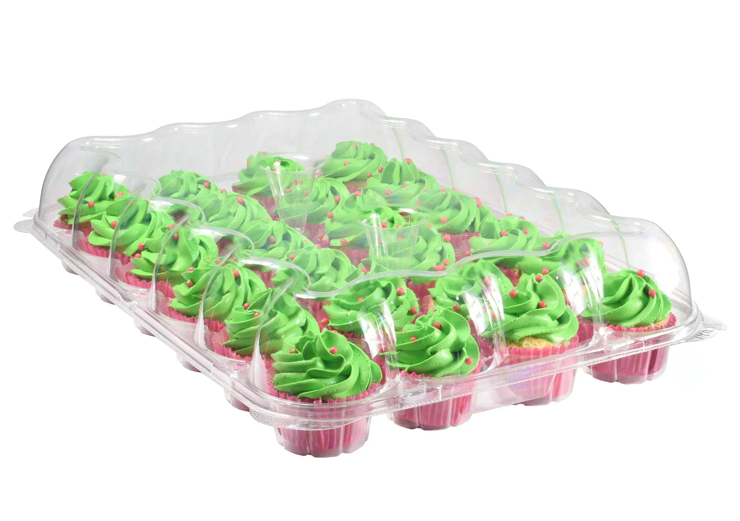 24 Pack Cupcake Boxes - Set of 4- Plastic Cupcake Containers