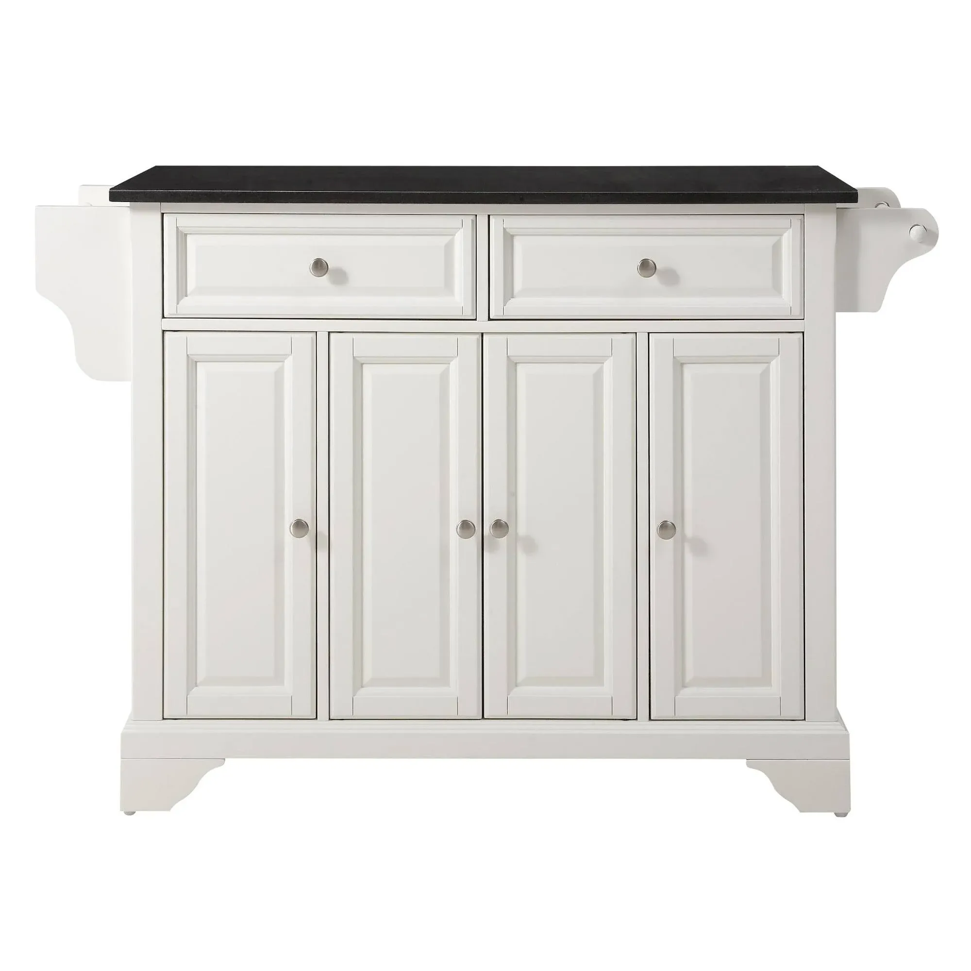 Lafayette Granite Top Full Size Kitchen Island/Cart White/Black - Crosley KF30004BWH