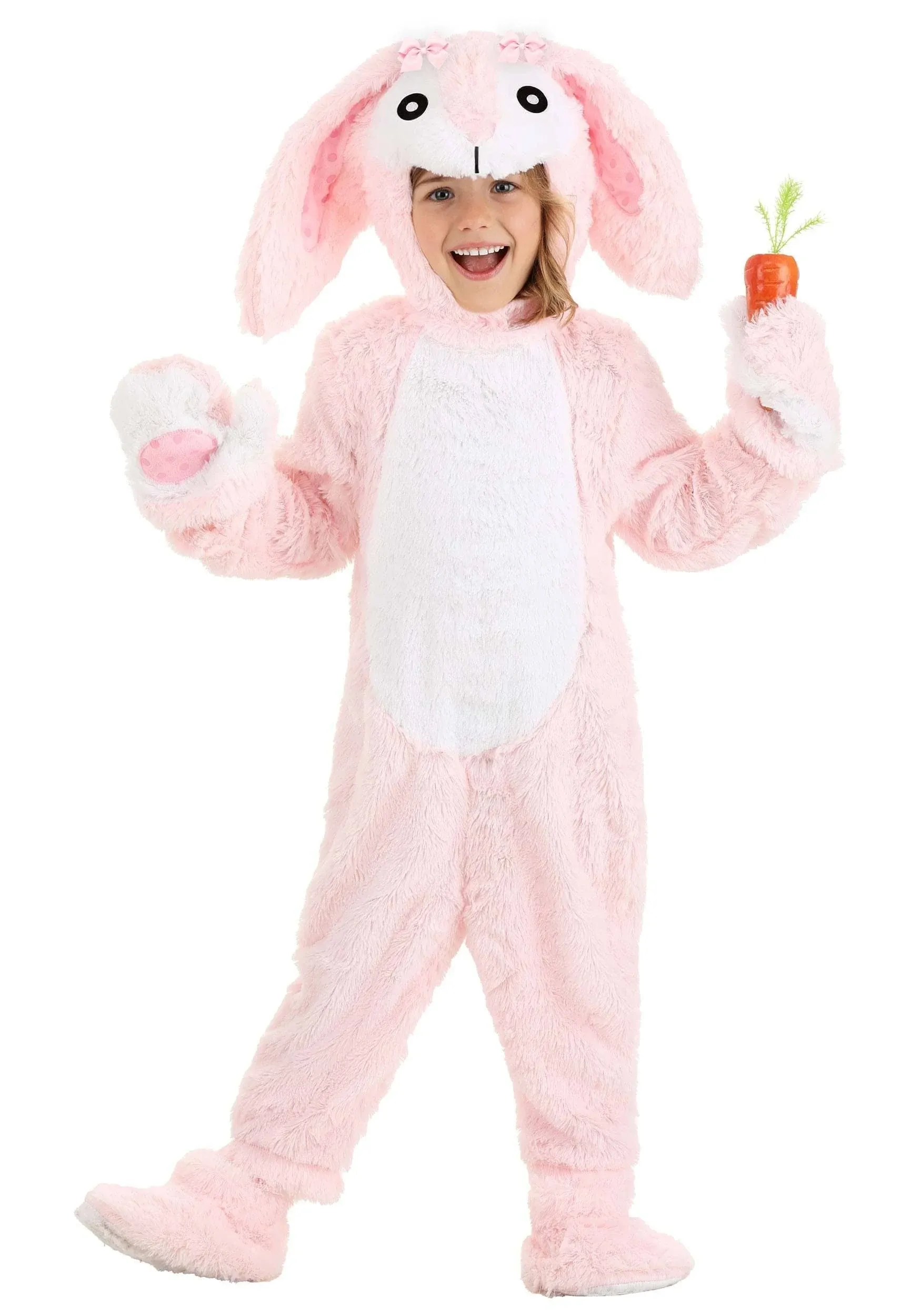 Fluffy Pink Bunny Toddler Costume | Kids | Girls | Pink/White | 4T | Fun Costumes