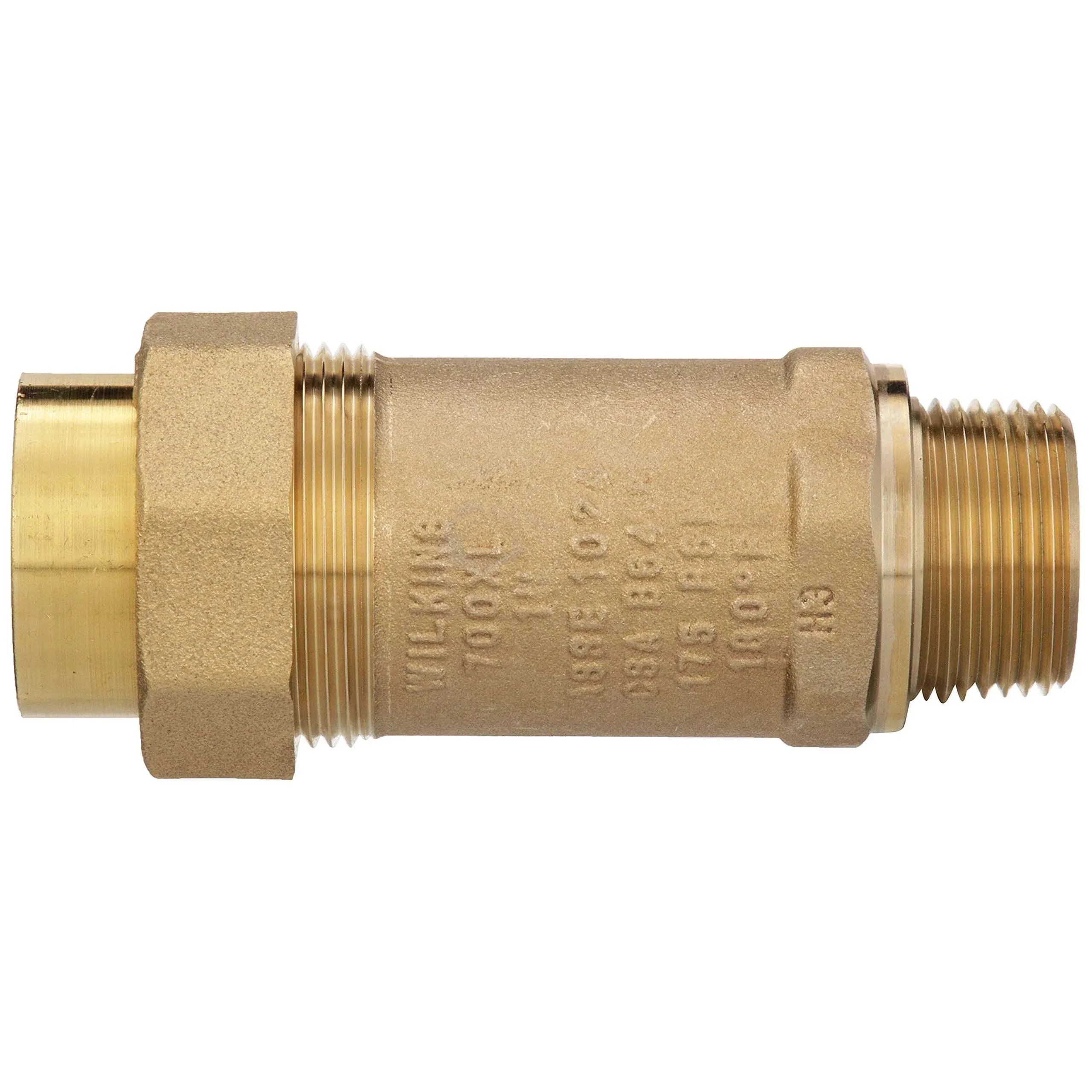 Zurn Check Valve, 1 in, Dual, Inline, Bronze, MNPT x FNPT - 1MX1UF-700XL