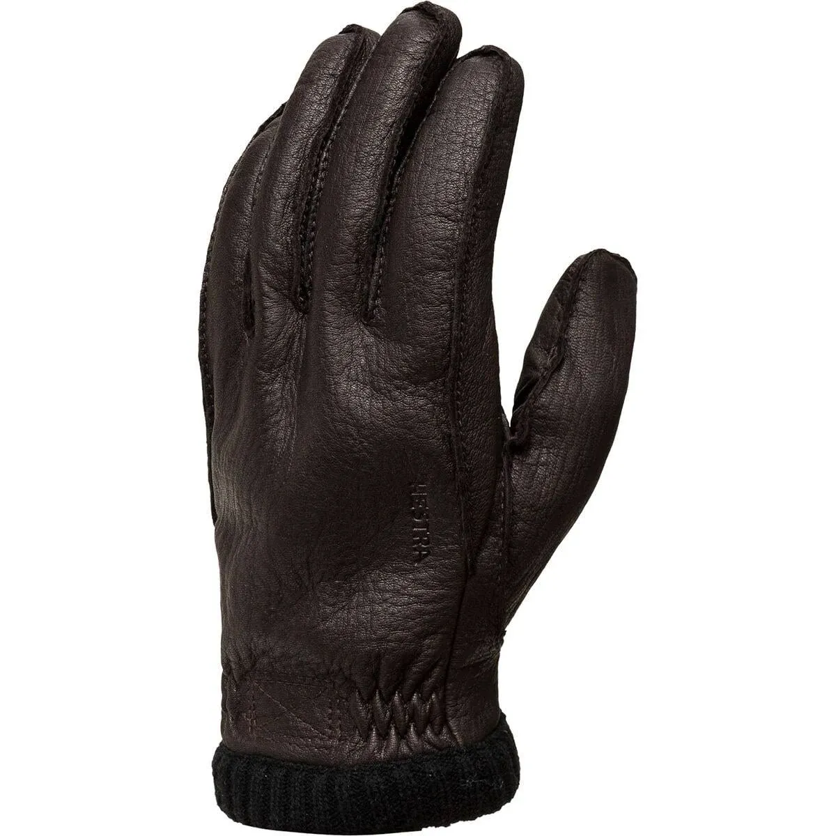 Hestra Deerskin PrimaLoft Rib Gloves - Dark Brown