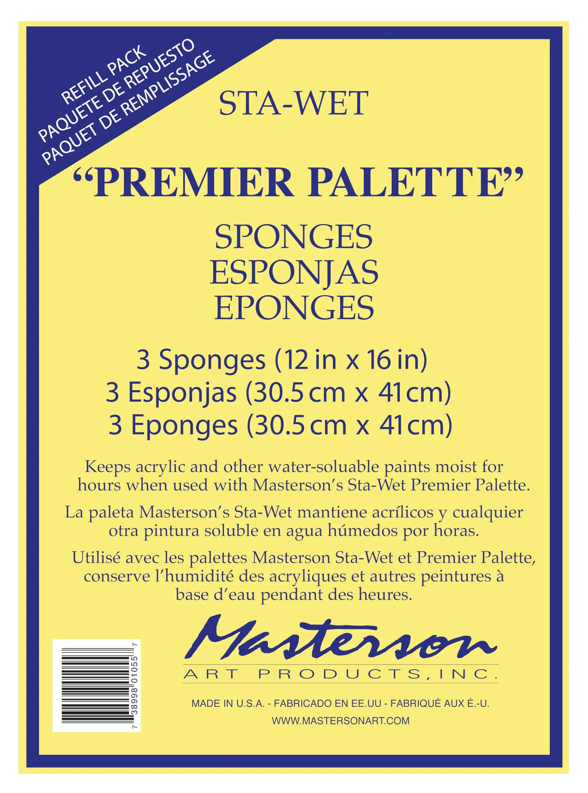 Premier Acrylic Paper and Sponge Refills pack of 3, Sponge Refill