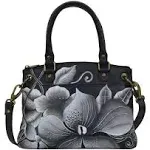 Anna by Anuschka Women's Original Genuine Leather Hand-Painted Small Satchel - Leather Handbag for Women