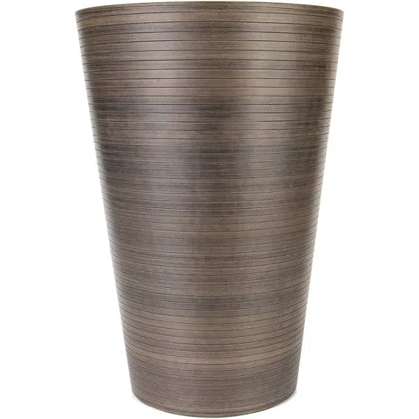 Gardener Select GSACVBT30CHOC 12 in. Tall Round Planter, Chocolate