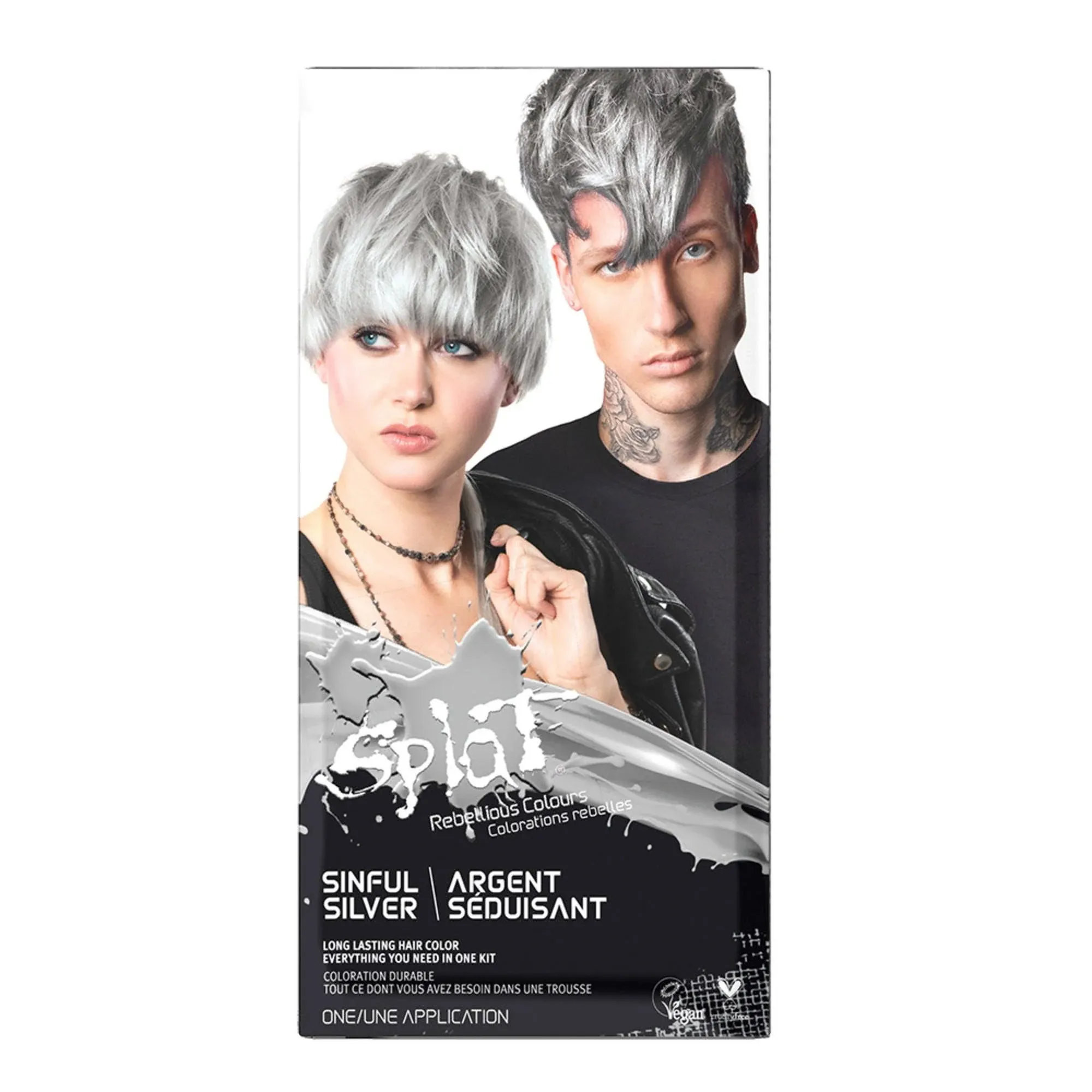 Splat Sinful Silver  Hair Dye Kit Semi-Permanent Vegan &amp; Cruelty Free -NEW-