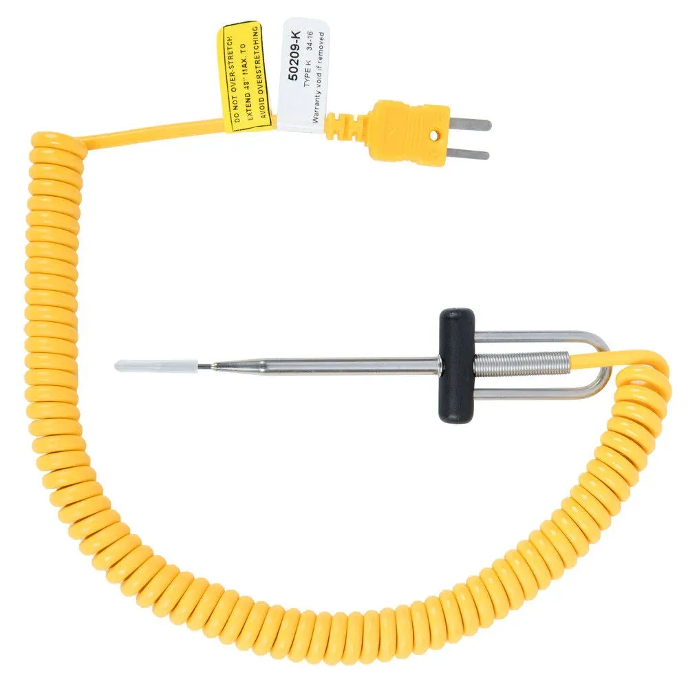 Cooper-Atkins 50209-K MicroNeedle Thermocouple Thermometer Probe - Rounded Tip with 48" Yellow Cable