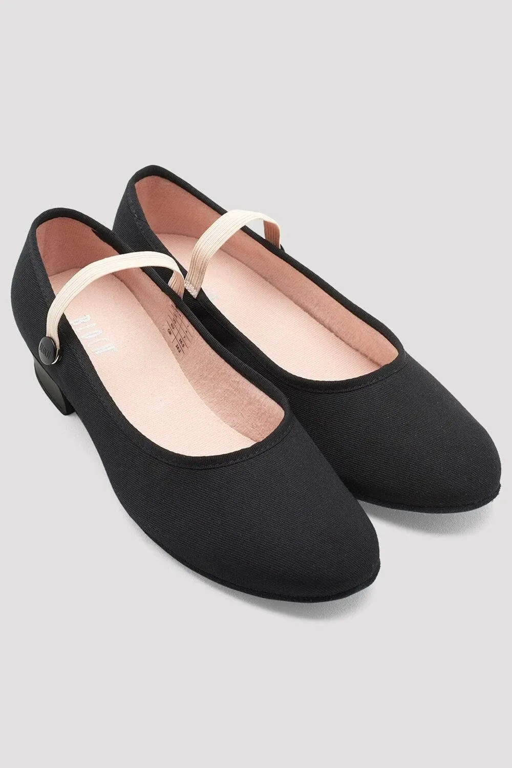 Bloch Ladies Accent Canvas Character Shoes, Black Canvas