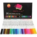 Fabric Pens for Clothes - Pack of 24 No Fade Markers - Machine Washable Shoe Markers for Fabric Decorating - Erase Stains Easily