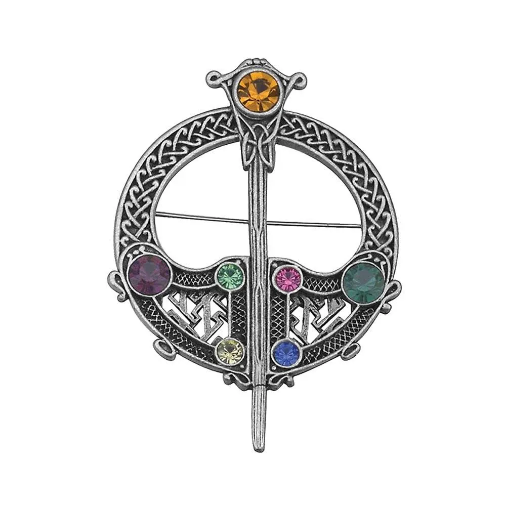 Rhodium Plated Tara Brooch