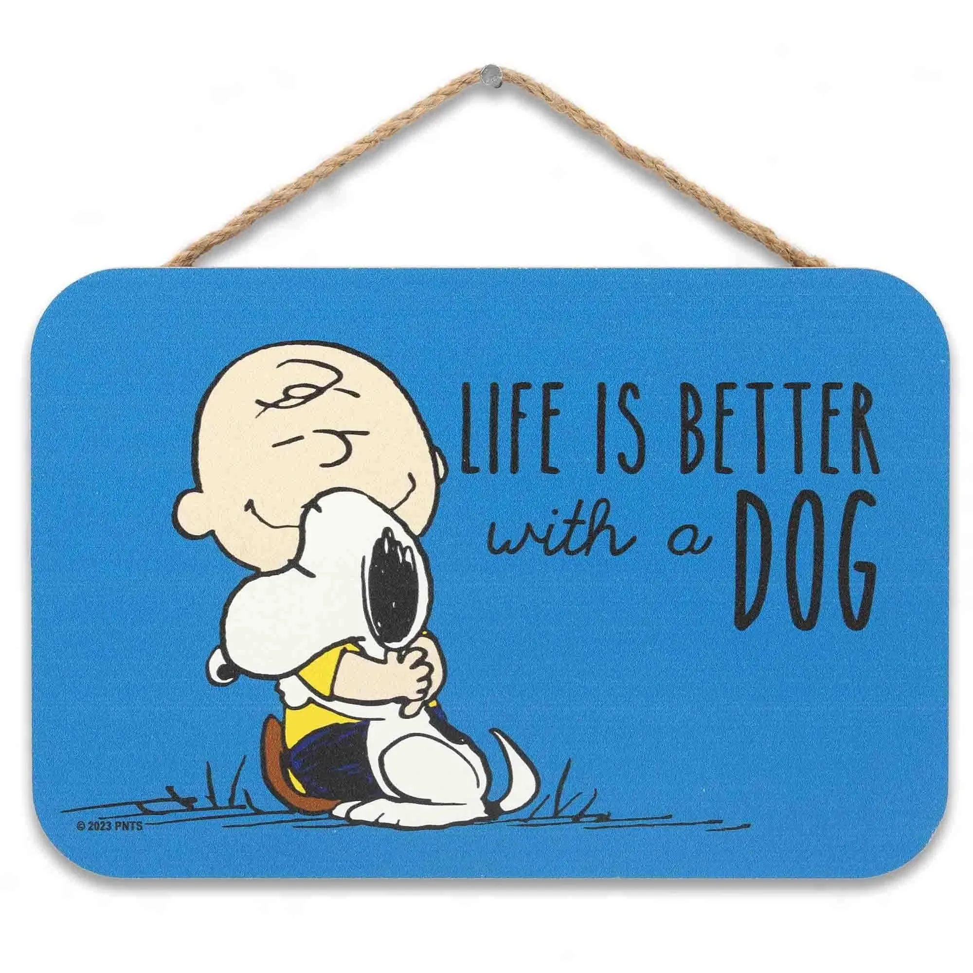 Peanuts Charlie Brown & Snoopy Life is Better with a Dog Hanging Wood Wall Decor