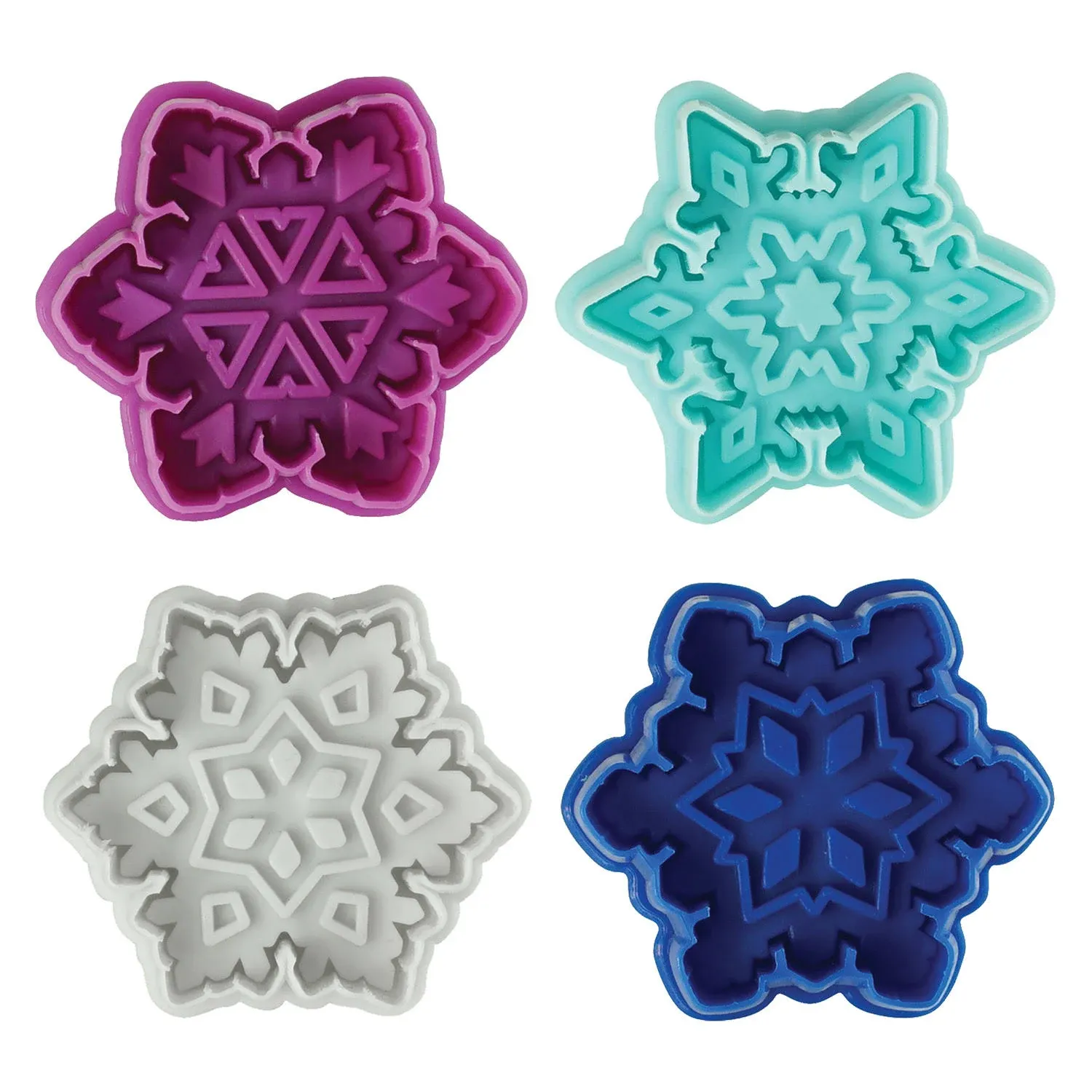 R&M International 4 Piece Snowflake Cookie Stamper Set, 2.75-Inch