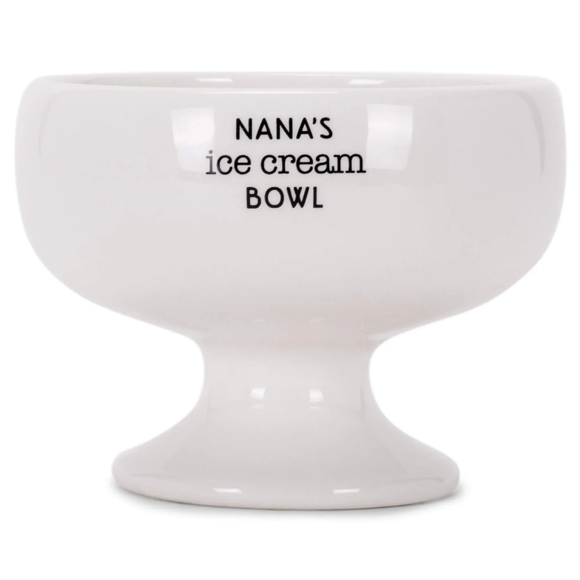 4.25" White and Black Nana's Ice Cream Bowl