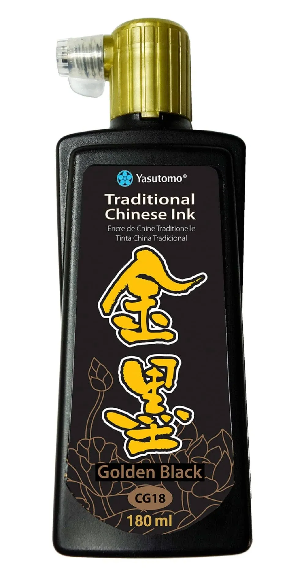 Yasutomo Metallic Gold Black Ink - 180 ml