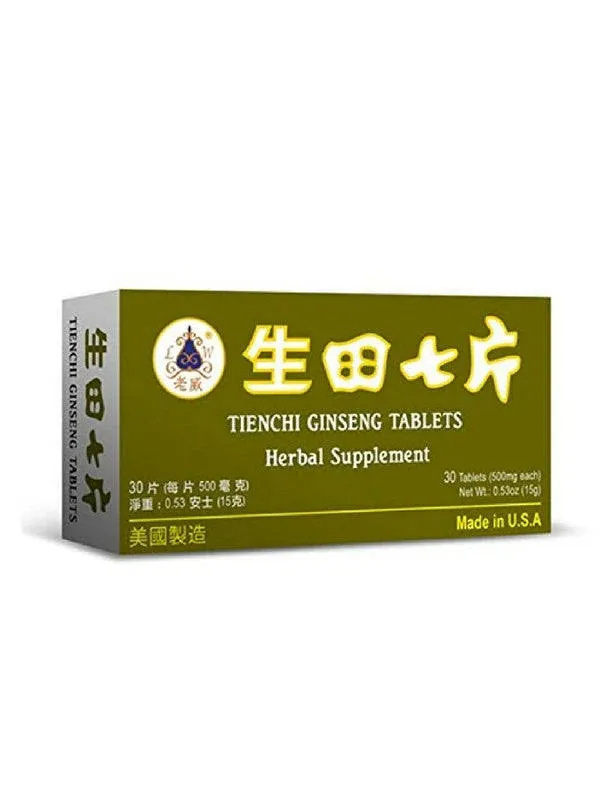 Notoginseng Formula Tienchi Ginseng Tablets 生田七片 Promote Well Being Made in USA