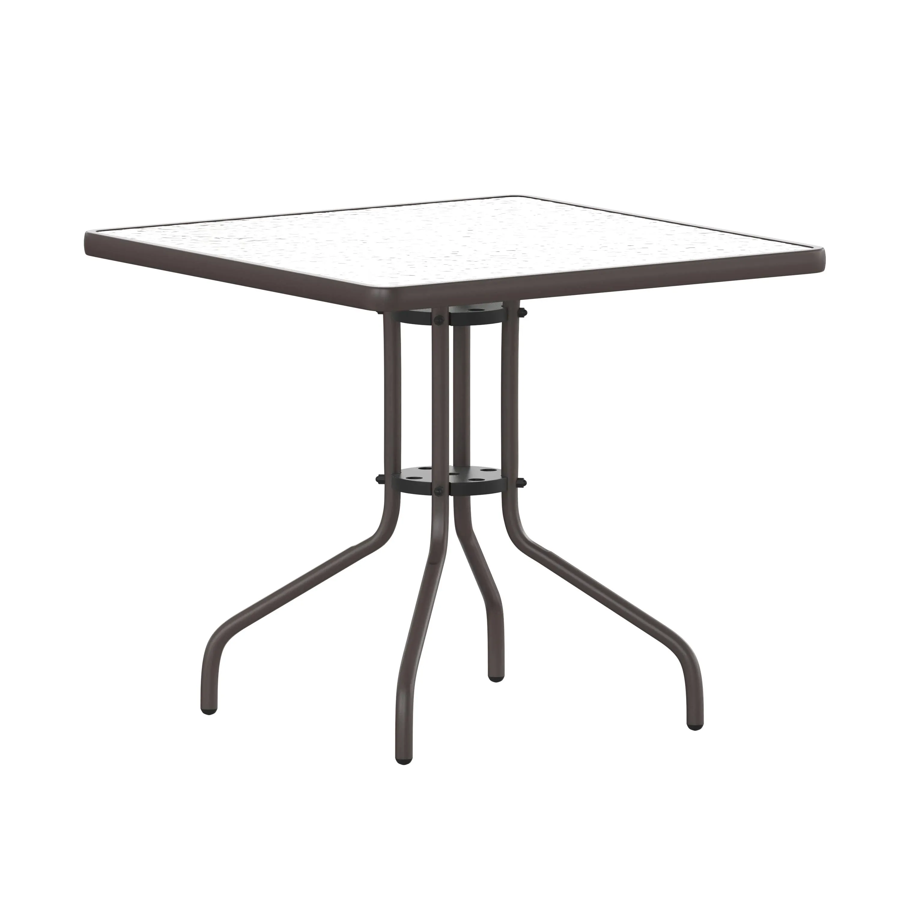 Flash Furniture 31.5 in. Square Tempered Glass Metal Table