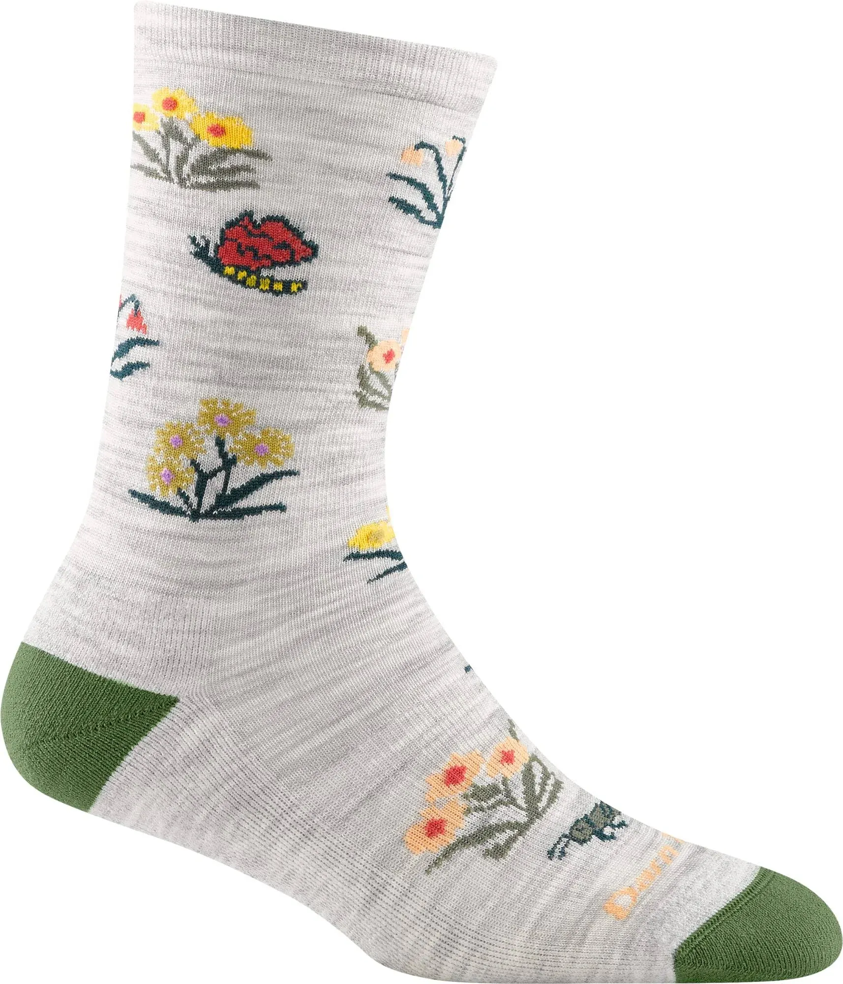 Darn Tough Cottage Bloom Crew Lightweight Sock with Cushion - Women's Ash Large