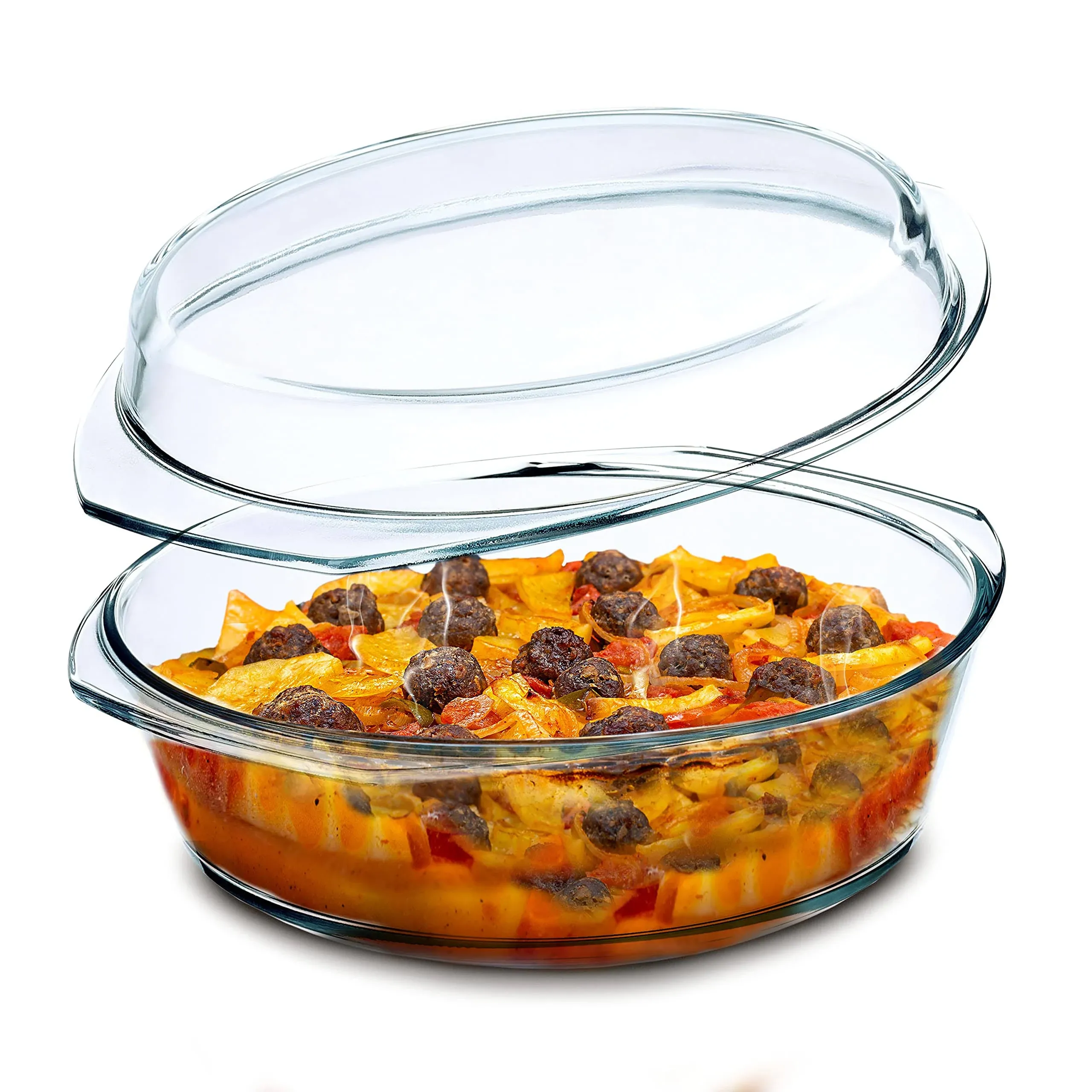 Simax Clear Glass Casserole | with Lid Heat Cold and Shock Proof Made in Europe ...