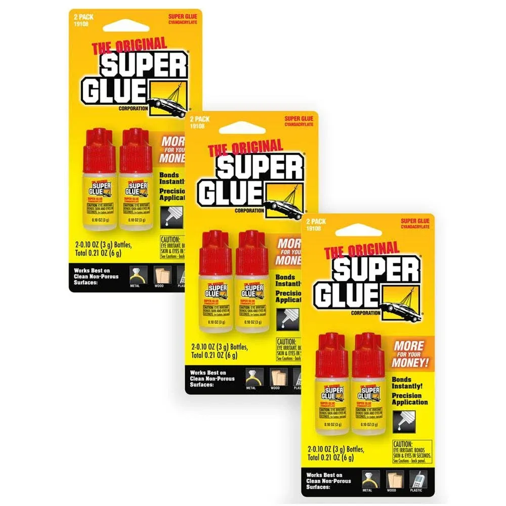 Super Glue Plastic Bottle 2-Pack