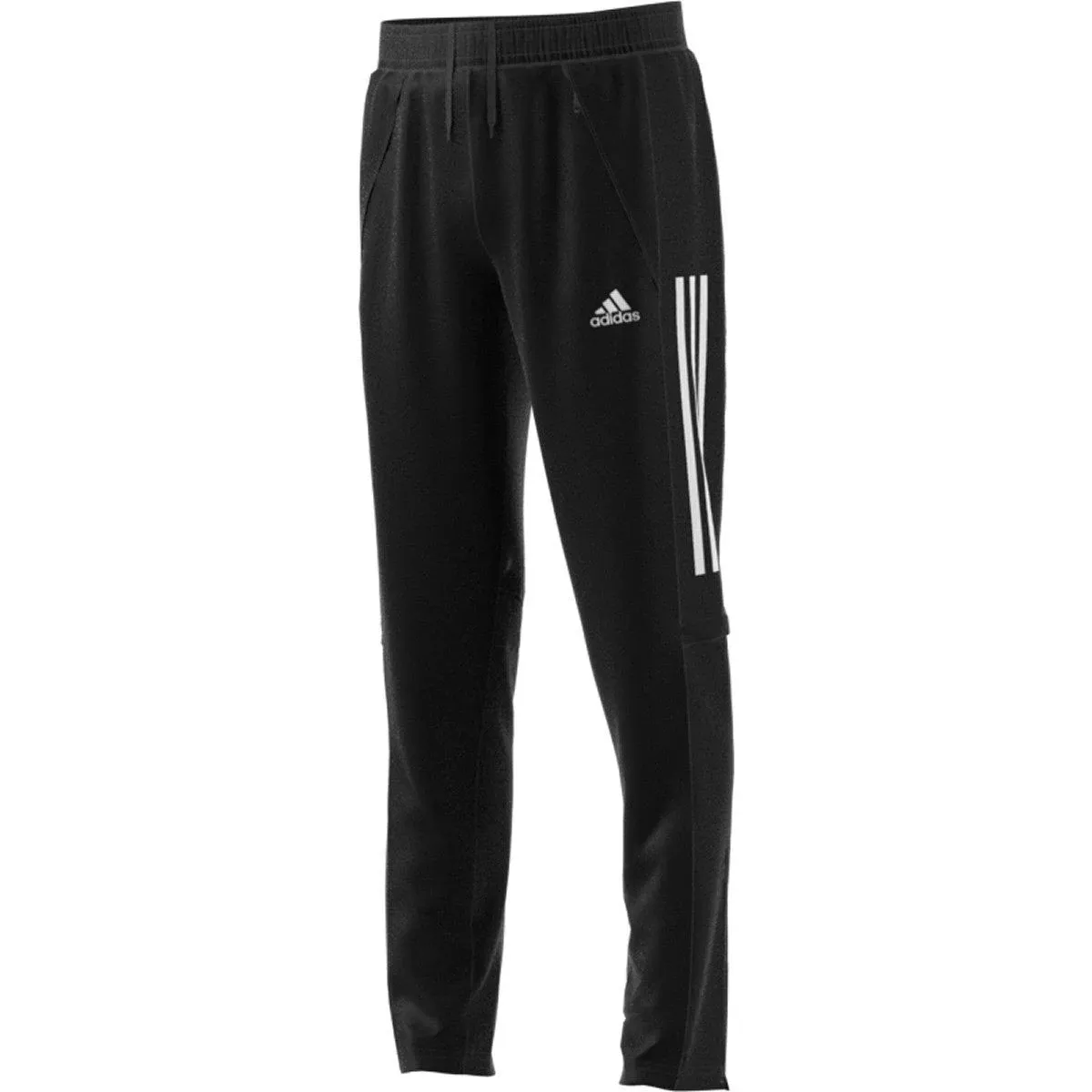 NWT Adidas Boys Medium Soccer Drawstring Black White Aeroready Athletic Pants