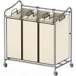 Simple Houseware Heavy Duty 3-Bag Laundry Sorter Rolling Cart