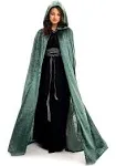 Deluxe Velvet Adult Cloak Cape with Lined Hood (Green),One-Si<wbr/>ze