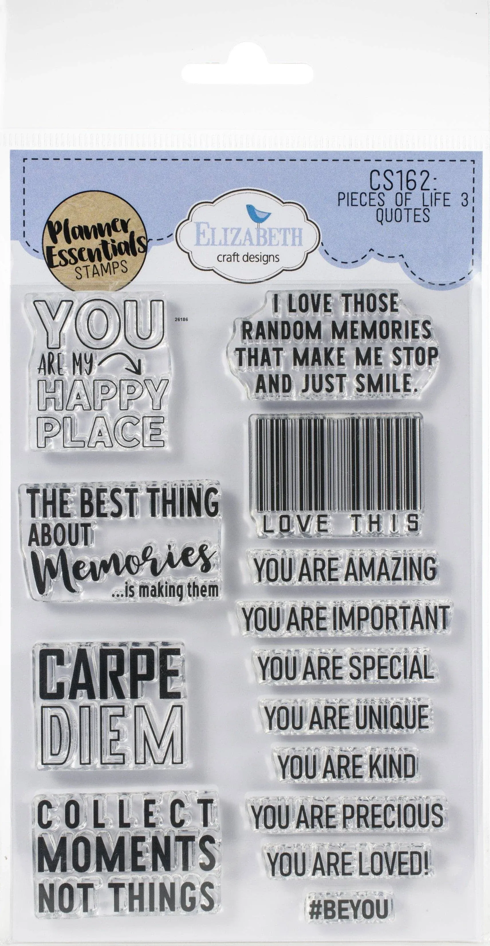 ELIZABETH CRAFT DESIGNS Clear Stamps Quotes, One Size