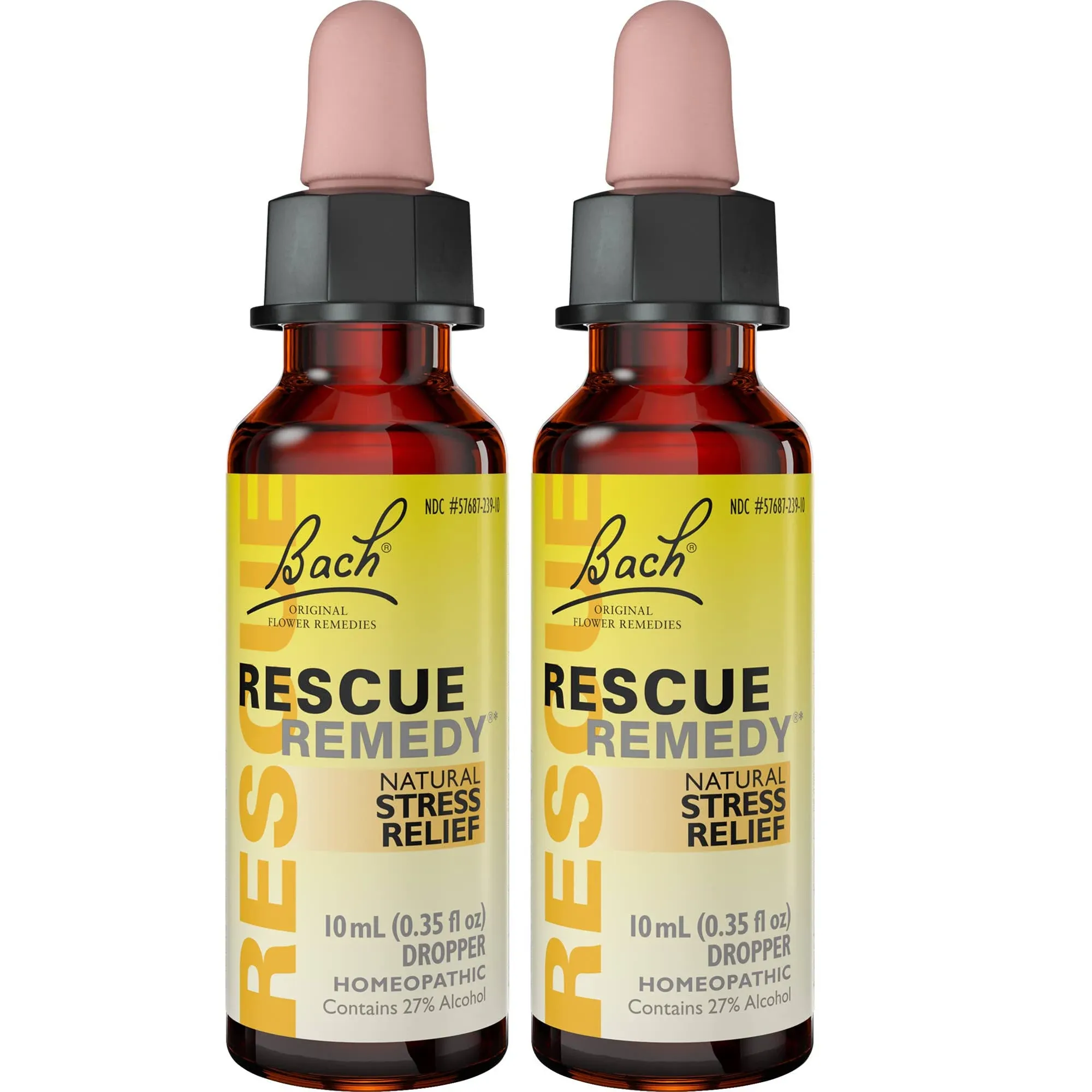 Bach RESCUE Remedy Dropper, Natural Stress Relief, Homeopathic Flower Essence, Vegan, Gluten & Sugar-Free, Non-Habit Forming, 2 Pack, 10mL Ea Visit The RESCUE Store