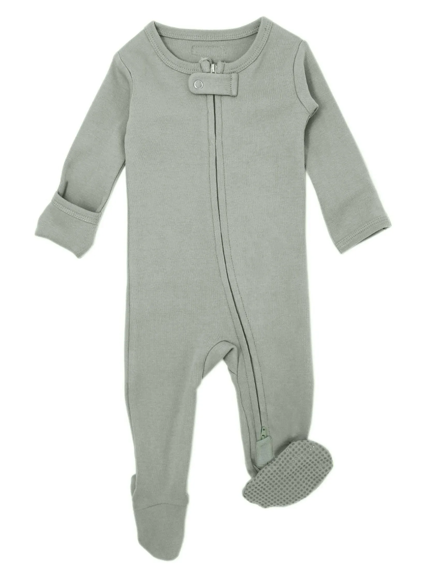 L'ovedbaby Organic Zipper Footie in Seafoam