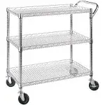 Seville Classics 3-Shelf Heavy-Duty Commercial Utility Cart