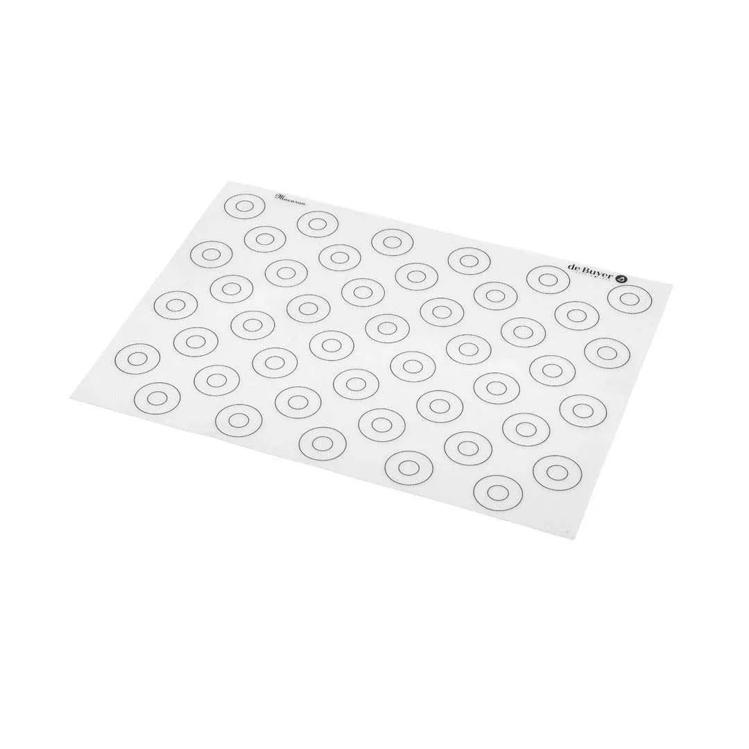 de Buyer Macaron Silicone Baking Mat - 15.75” x 11.75” - Perfect for Macarons & Cookies - Nonstick & Easy to Clean