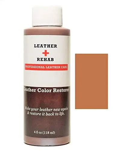 Leather Color Restorer - Caramel Brown - Repair & Restore Leather & Vinyl Furniture, Couch, Car Seat, Shoes, Jacket and Boots - 4 oz.