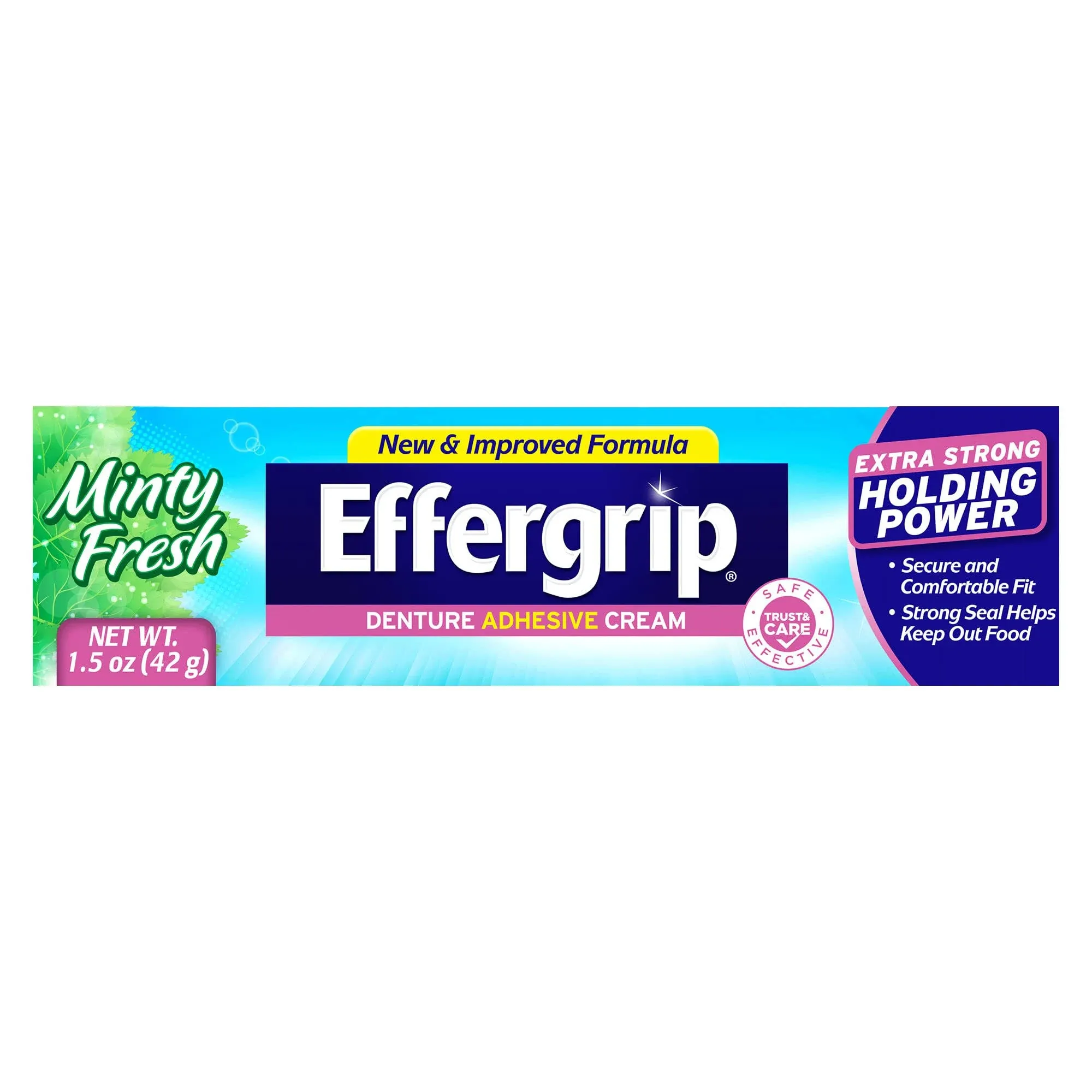 Effergrip Denture Adhesive Cream, Zinc Free Formula, 1.5 Oz