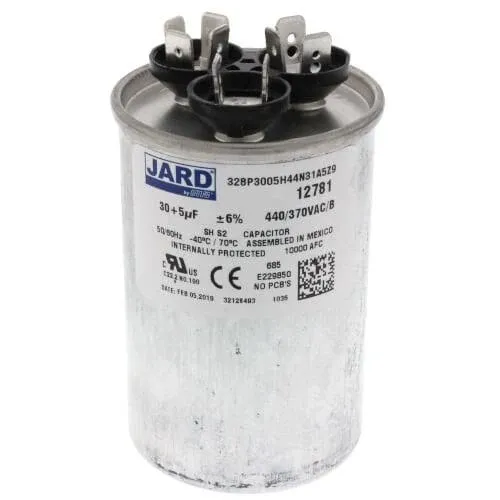 Mars 12781 Dual Motor Run Capacitor, 30/5 Mfd, 440V, Round