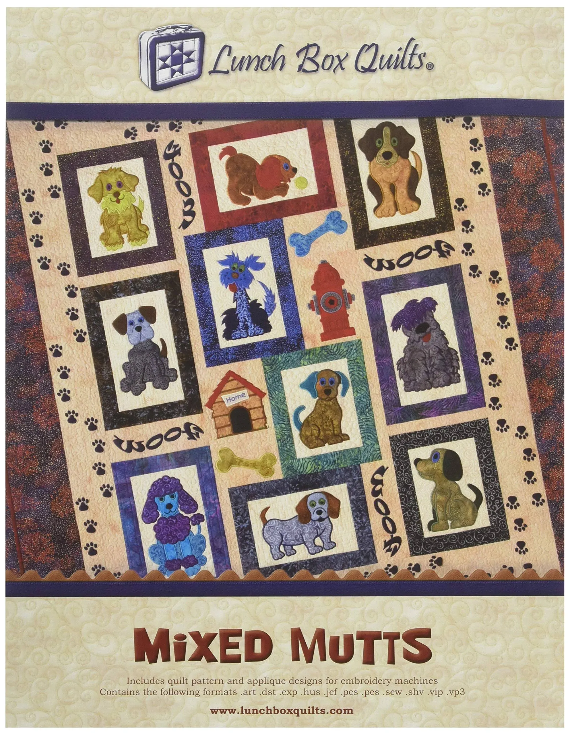 Mixed Mutts Machine Embroidery CD by Lunch Box Quilts