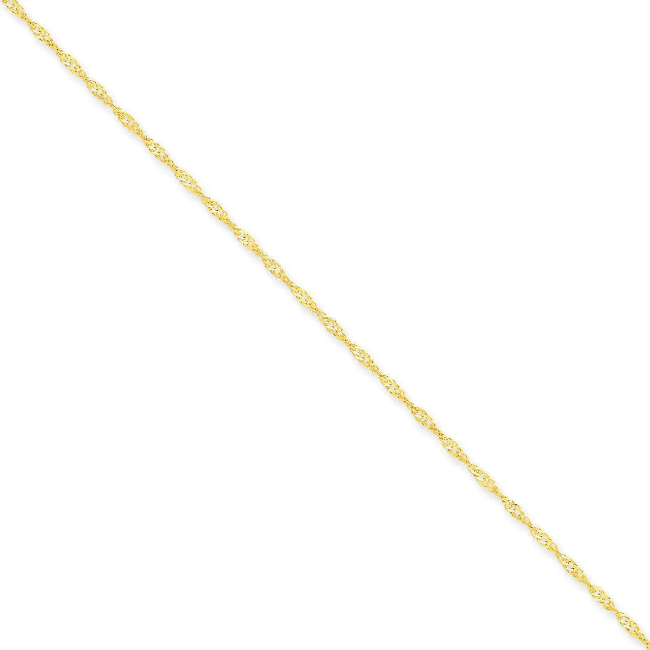 1.4mm, 14k Yellow Gold, Singapore Chain Bracelet, 7 Inch