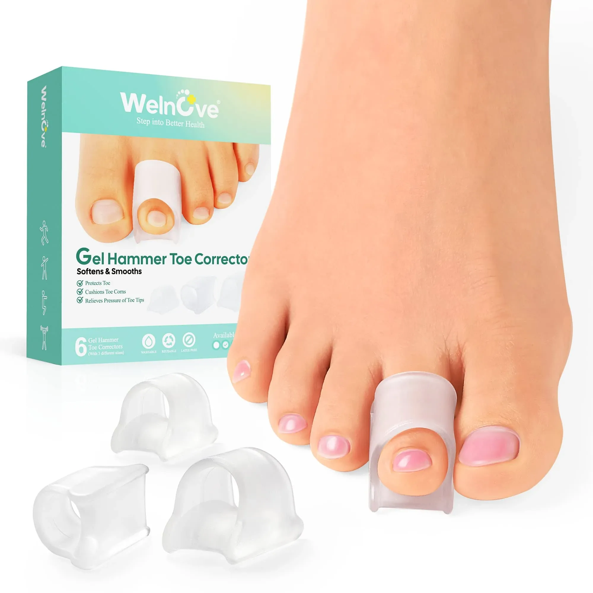 Hammertoe Corrector - Toe Straightener to Curled Toes, Broken Toe, Bunion Correc