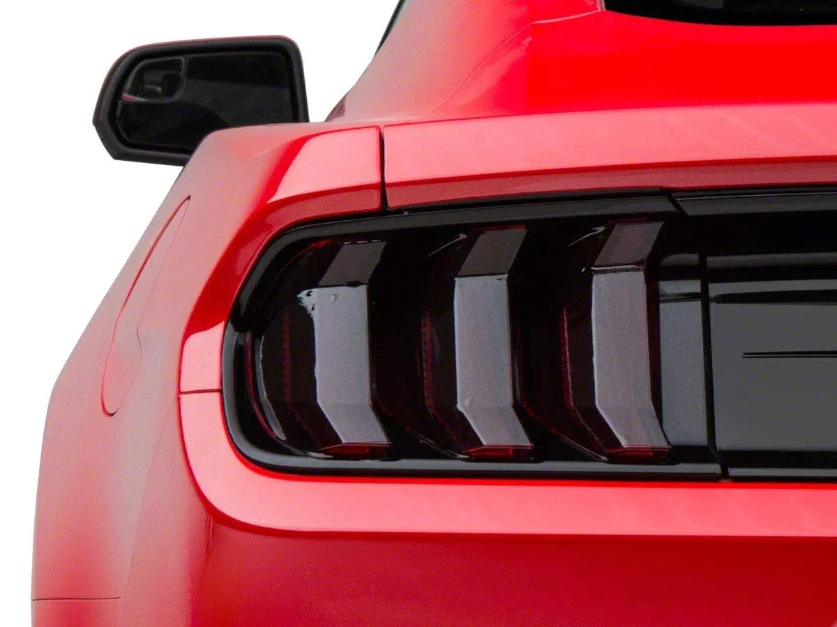 SEC10 Tail Light Tint; Smoked Compatible For 18-23 Mustang GT, EcoBoost, GT500