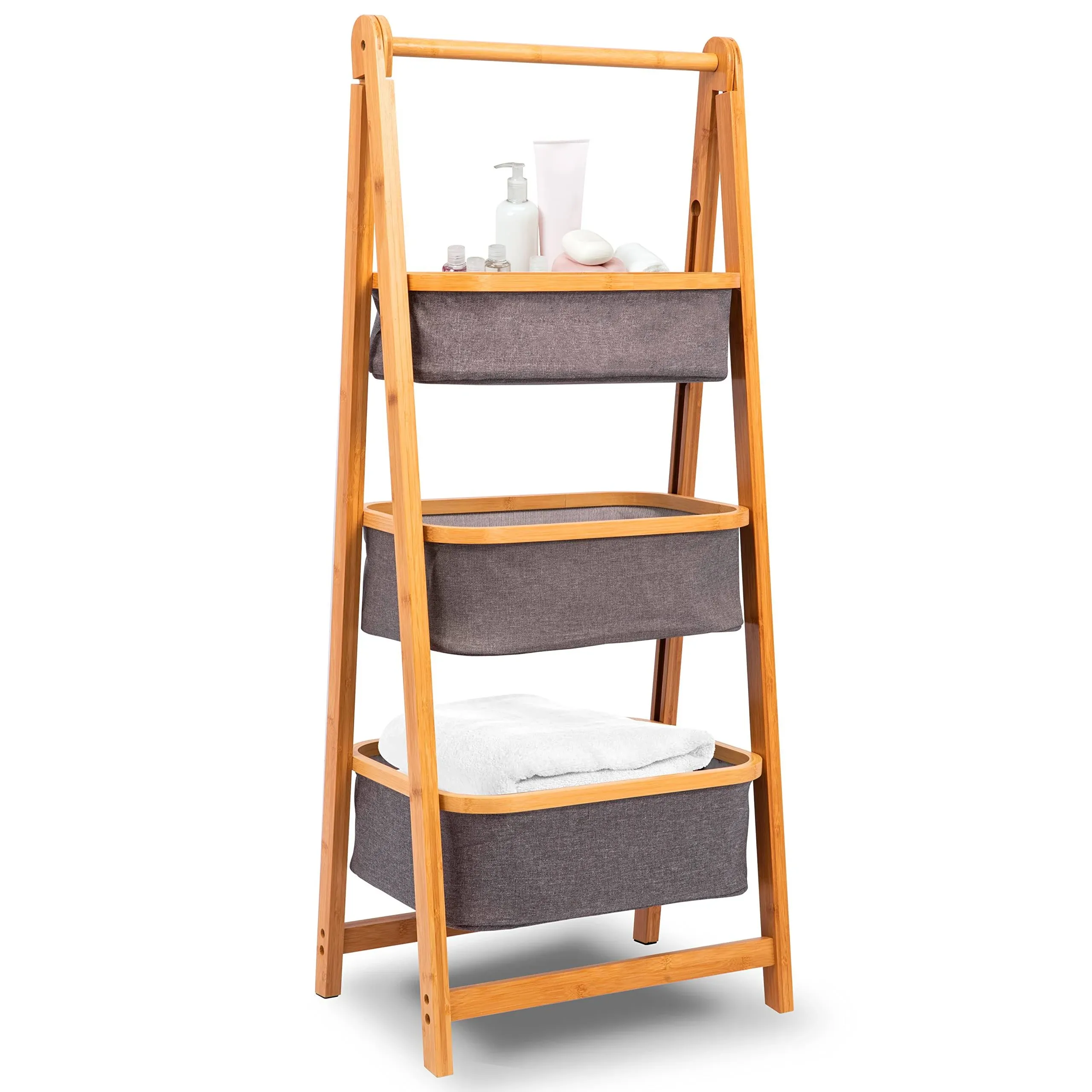 SereneLifeHome 3 Tier Fold Out Hamper Shelf Storage - Space Saving Collapsible ...